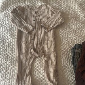 Rylee + Cru Neutral Beige Striped Top